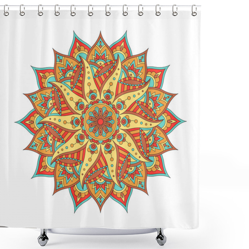 Personality  Oriental Colofrful Mandala. Vector Shower Curtains