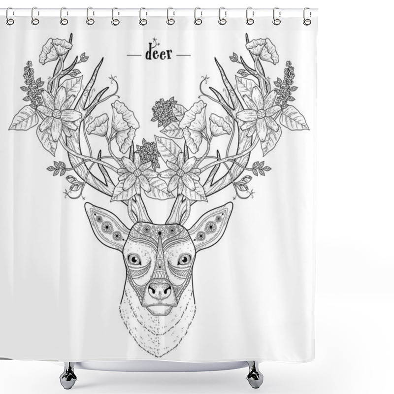 Personality  Elegant Deer Head Shower Curtains