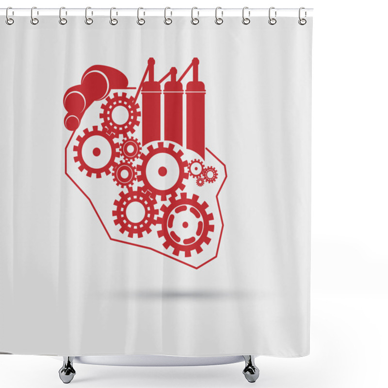 Personality  Abstract Heart Concept With Gears And Engine Shower Curtains