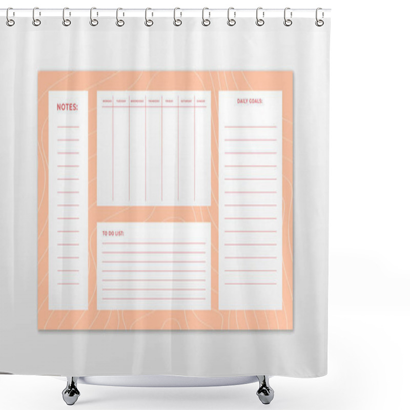 Personality  Digital Planner Template For Every Day Shower Curtains