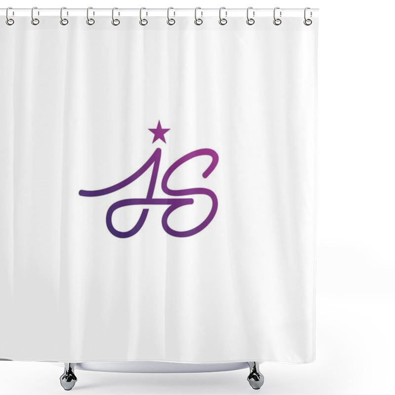 Personality  JS Star Logo Design Suitable For Initial Design Shower Curtains