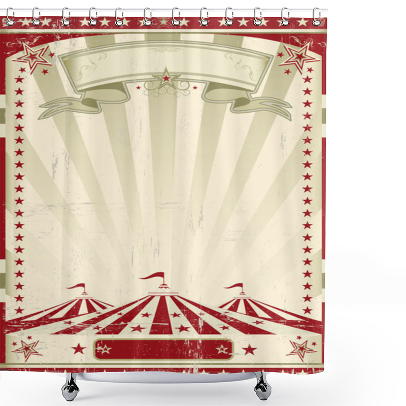 Personality  Red Circus Retro Shower Curtains