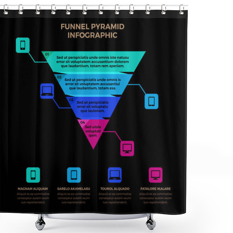 Personality   Infographic Elements With Steps And Description Next To It  Shower Curtains