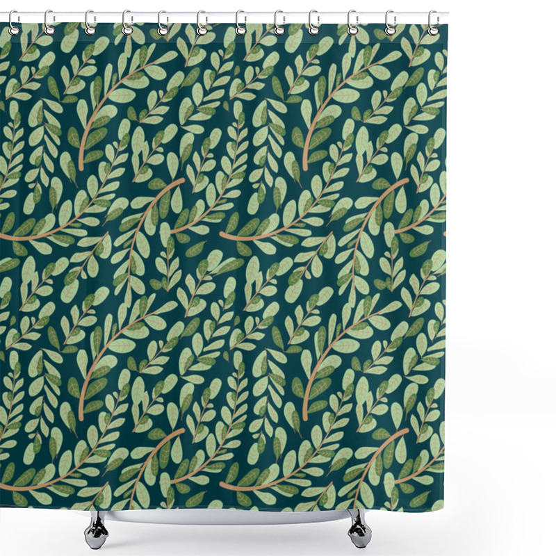 Personality  Leaf Autumn Seamless With Flower Pattern Vector. Seamless Floral Pattern Background Vector Illustration For Print, Wallpaper, Fashion Template Shower Curtains