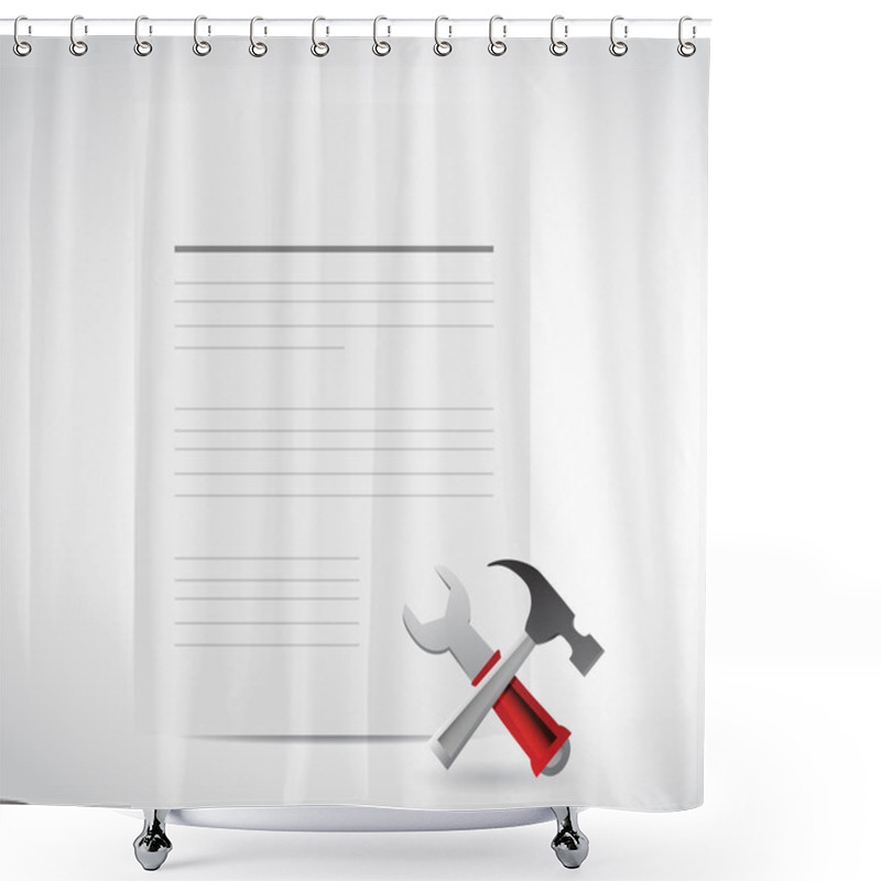 Personality  White Document And Tools Illustration Design Shower Curtains