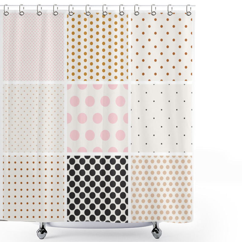 Personality  Set Of Seamless Dots Patterns Shower Curtains