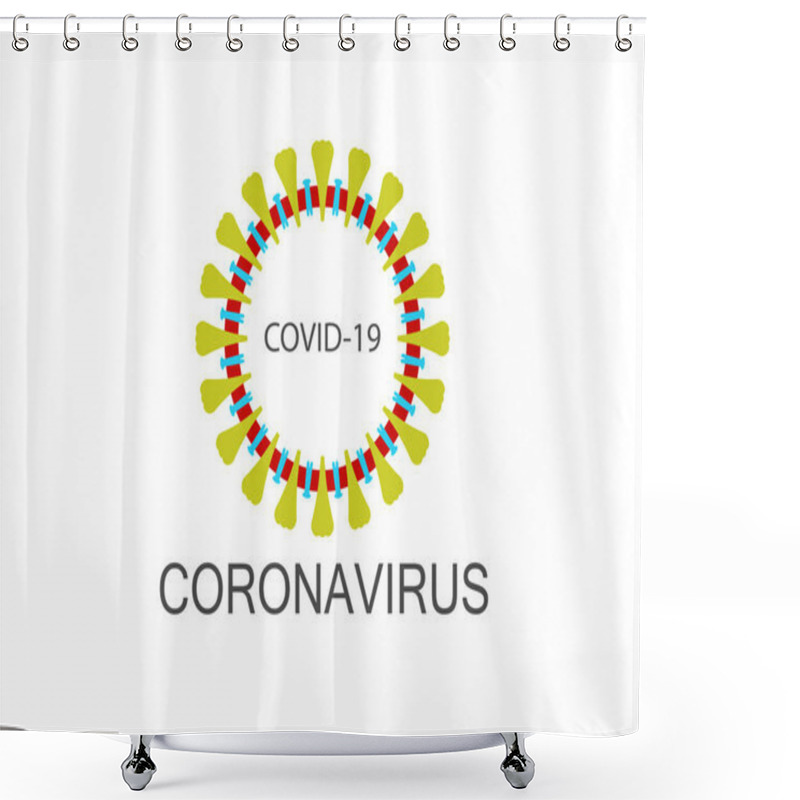 Personality  Coronavirus Icon, 2019-nCov Novel Coronavirus Concept Resposible For Asian Flu Outbreak And Coronaviruses Influenza As Dangerous Flu Strain Cases As A Pandemic. Sars Cov 2 Vector Isolated Shower Curtains