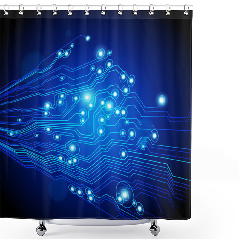 Personality  High Tech Vector Background With Circuit Board Texture Shower Curtains