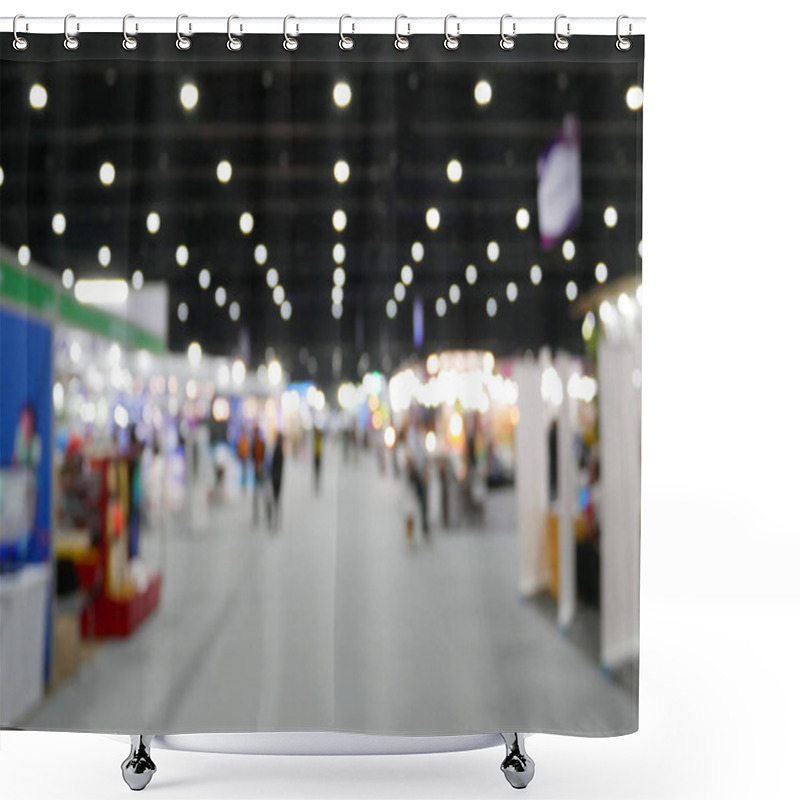 Personality  Abstract Blurred Background Of Public Exhibition Hall. Shower Curtains