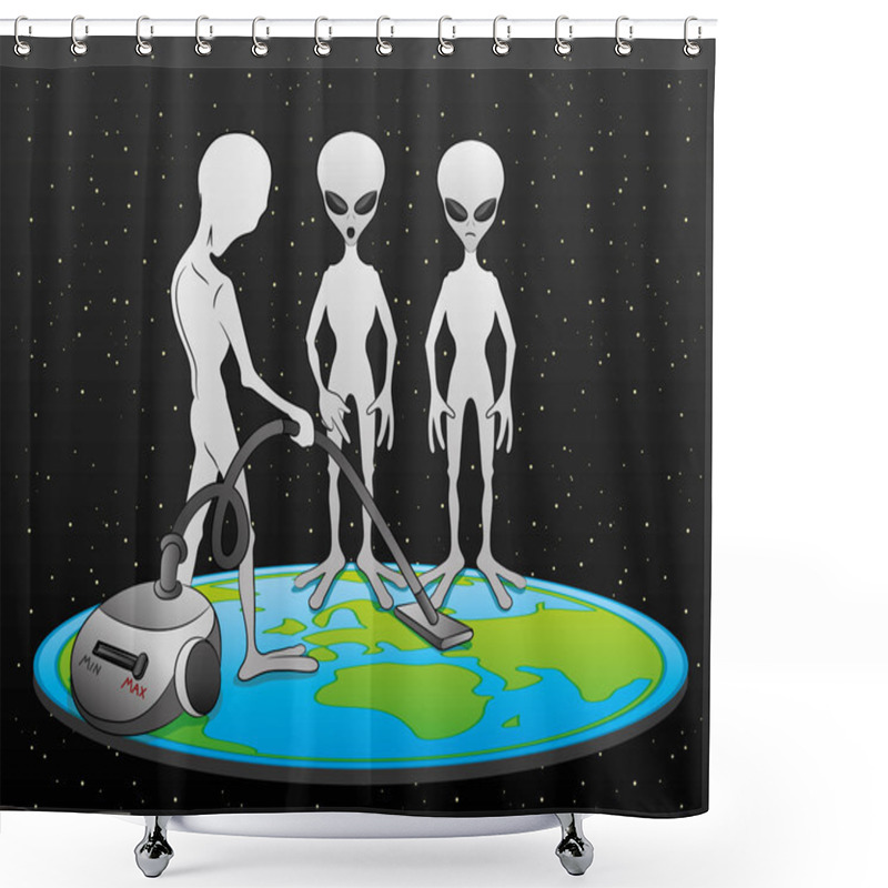 Personality  Vector Illustration. Aliens. Shower Curtains