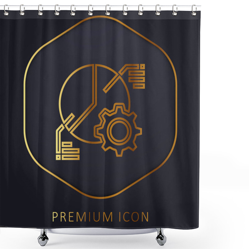 Personality  Analytics Golden Line Premium Logo Or Icon Shower Curtains