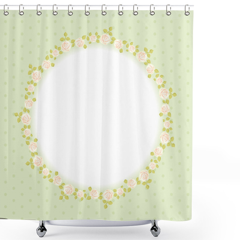 Personality  Floral Frame With Roses Shower Curtains