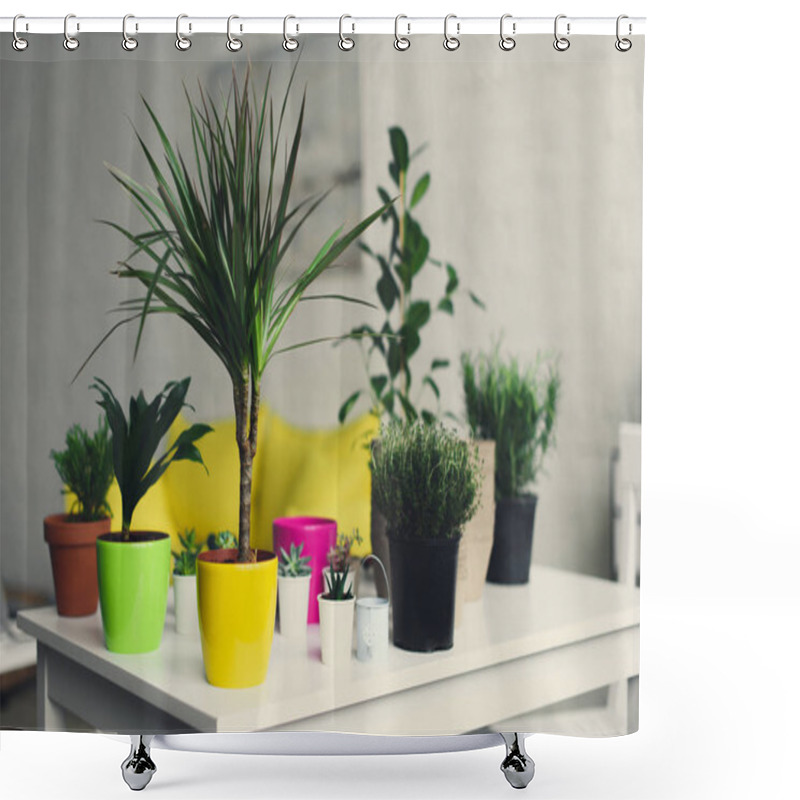 Personality  Plants Shower Curtains