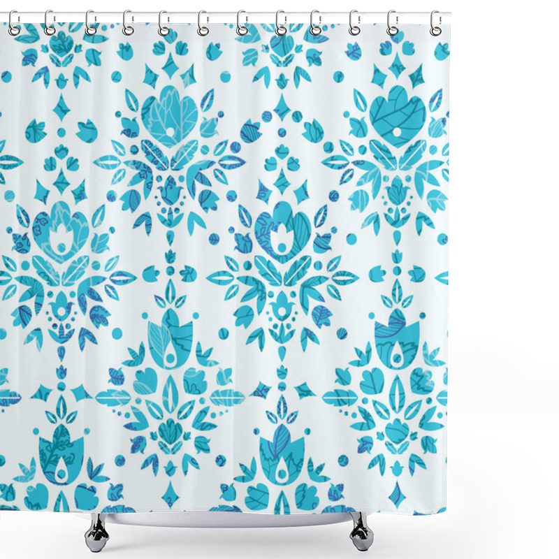 Personality  Abstract Flower Damask Seamless Pattern Background Shower Curtains