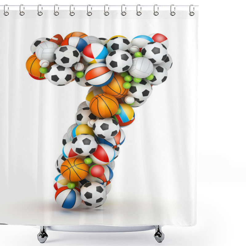 Personality  Number 7, Gaming Balls Alphabet Shower Curtains