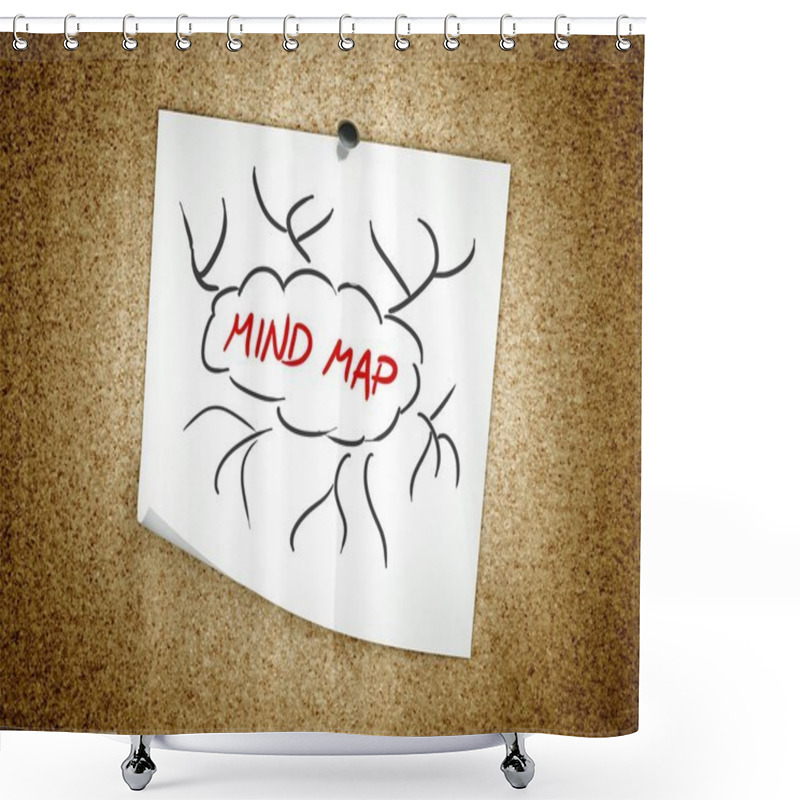 Personality  Note Mind Map Symbol On Cork Board Shower Curtains