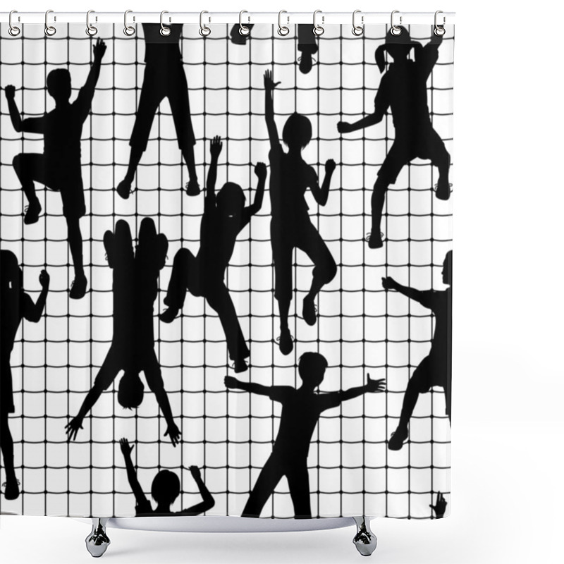 Personality  Climbing Kids Tile Shower Curtains