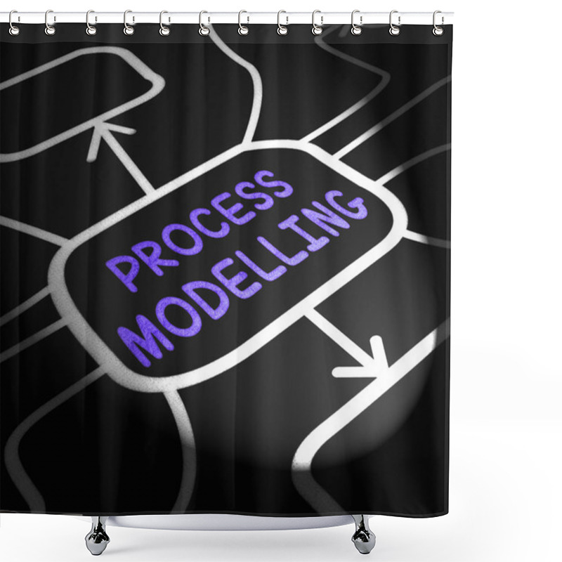 Personality  Process Modelling Arrows Shows Illustration Of Business Processe Shower Curtains