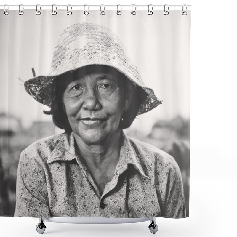 Personality  Cambodian Female Farmer Shower Curtains