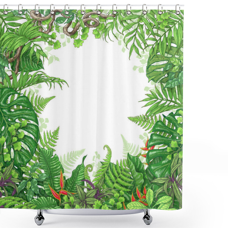 Personality  Tropical Plants  Frame Shower Curtains