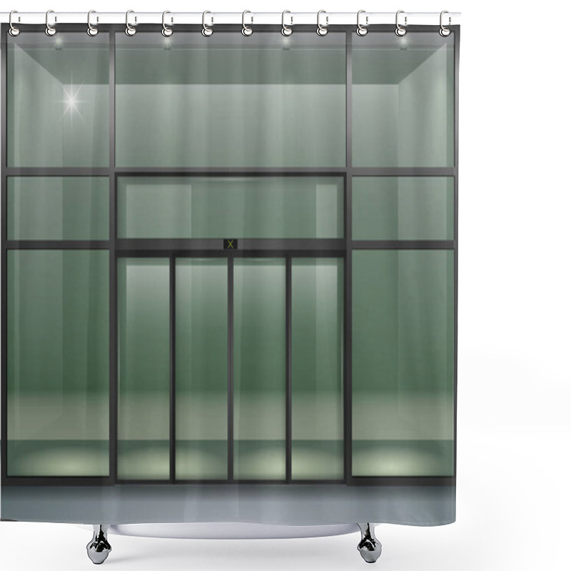 Personality  Facade With Sliding Doors Shower Curtains