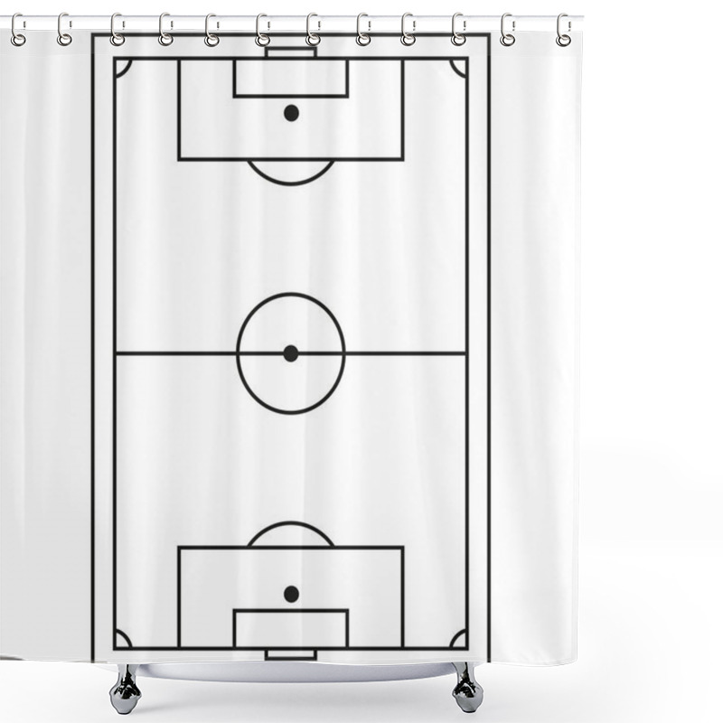 Personality  Line Art Black And White Soccer Field Icon. Shower Curtains