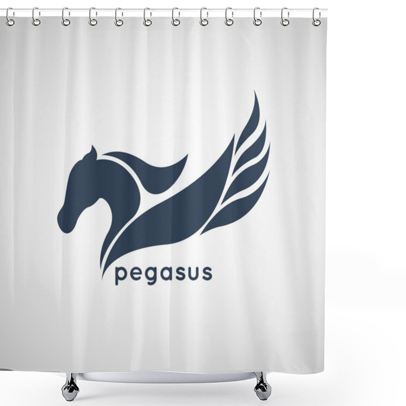 Personality  Pegasus Logo Vector Shower Curtains