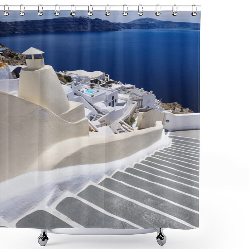 Personality  View Of Oia, Santorini Shower Curtains