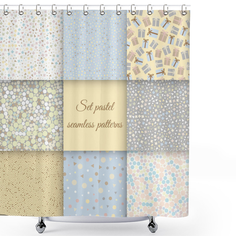 Personality  Set Of Seamless Patterns Shower Curtains