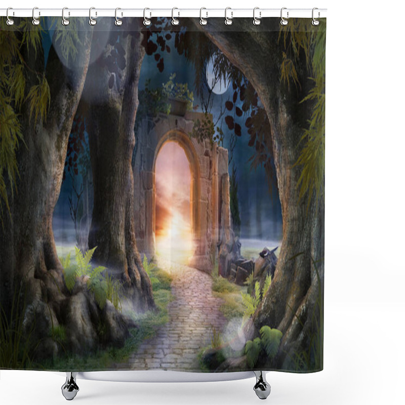 Personality  Archway In An Enchanted Fairy Garden Landscape, Can Be Used As Background Shower Curtains