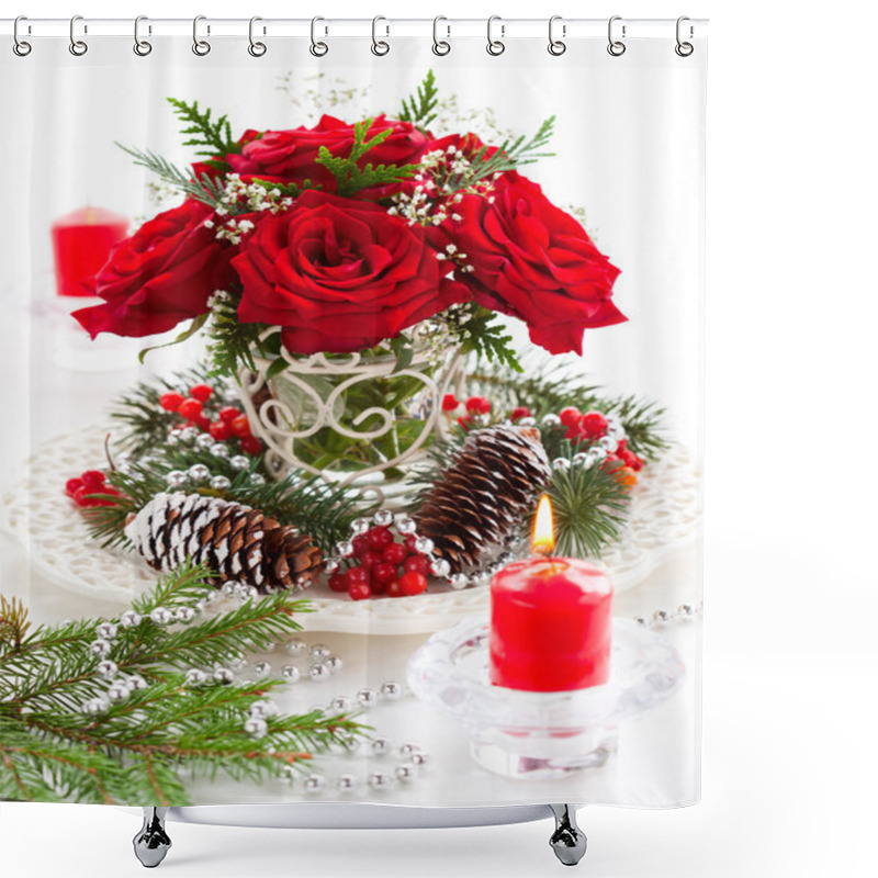 Personality  Christmas Arrangement Shower Curtains