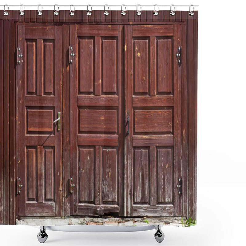 Personality  Wooden Doors Shower Curtains