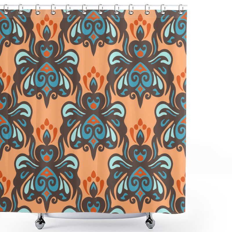 Personality  Ethnic Damask Seamless Vector Pattern Shower Curtains