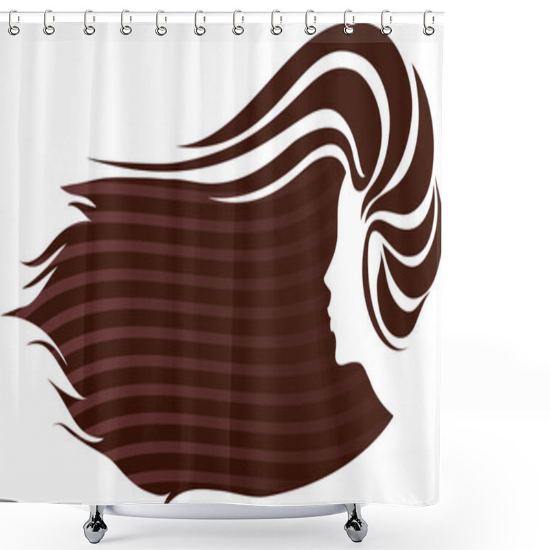 Personality  Profile Of A Girl With Luxuriant Hair Shower Curtains