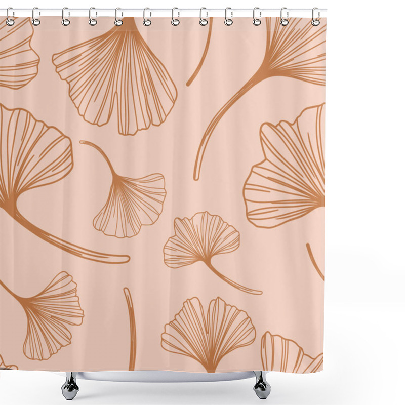 Personality  Pattern With Ginkgo Leaves. Leaves Seamless Background. Shower Curtains