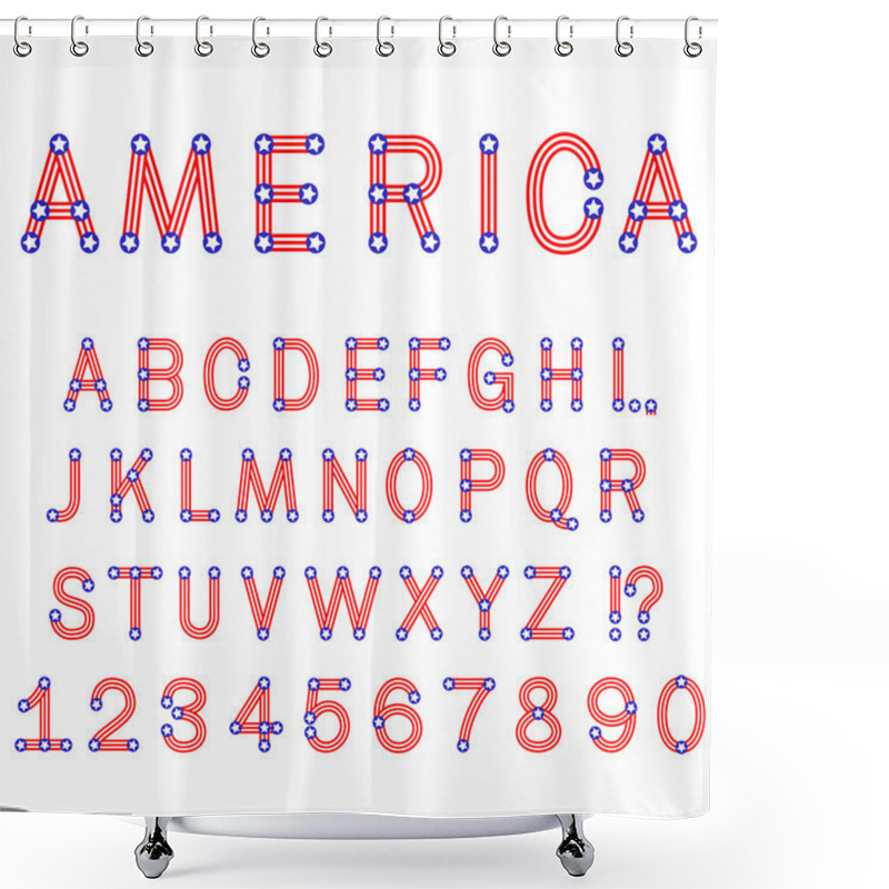 Personality  USA Symbol Alphabet Letters Isolated Shower Curtains