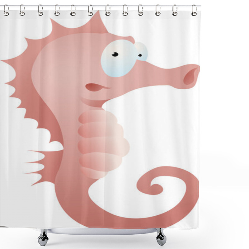 Personality  Seahorse Illustration Shower Curtains