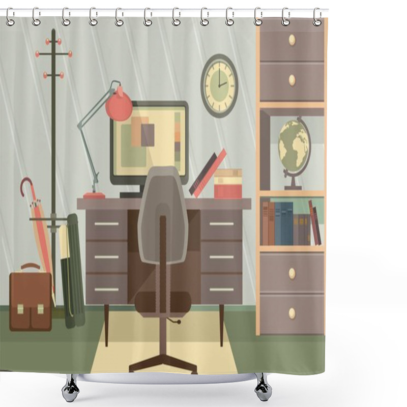 Personality  Workspace Office Shower Curtains