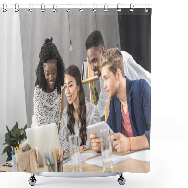 Personality  Multicultural Business People Working Together Shower Curtains