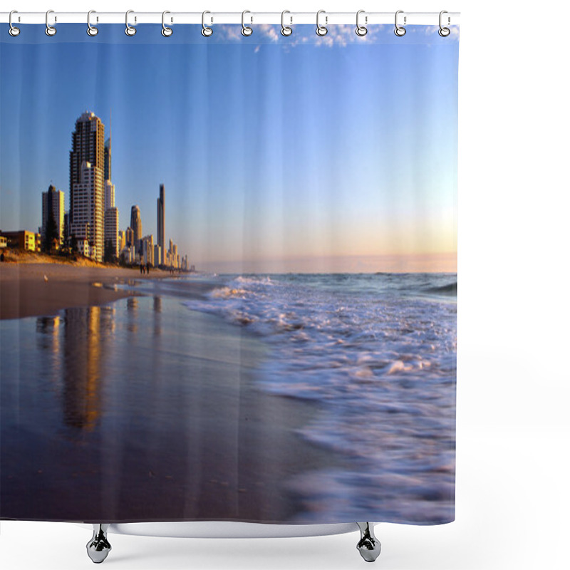 Personality  Sunrise At The Beach In Gold Coast, Australia Shower Curtains