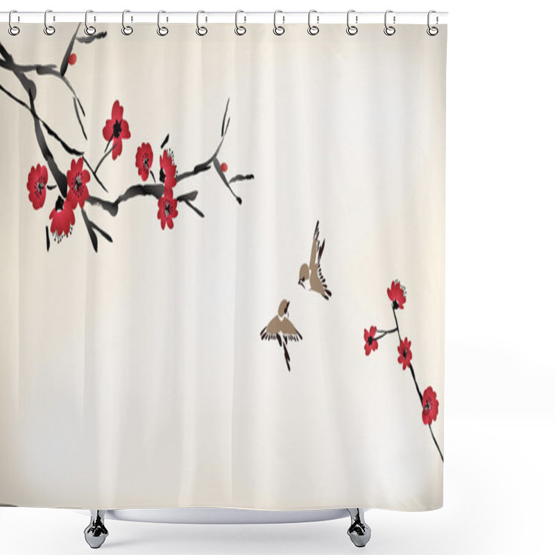 Personality  Blossom Painting Shower Curtains