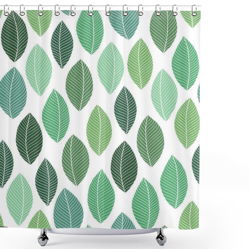 Personality  Beautiful Spring Leaves Seamless Pattern Shower Curtains