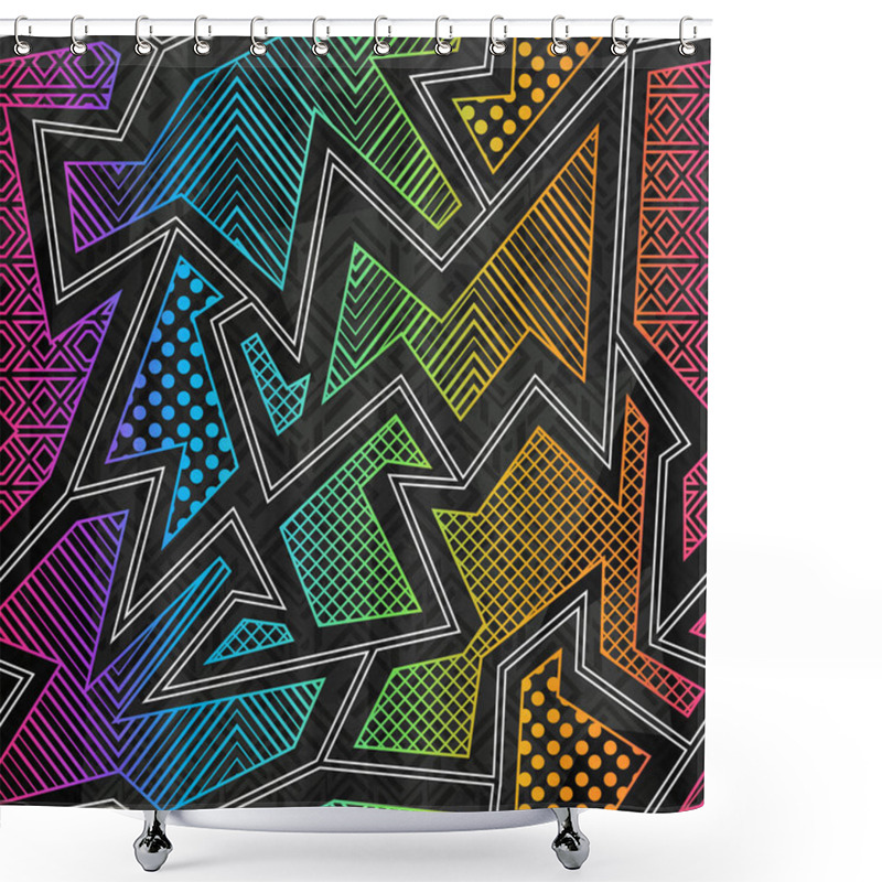 Personality  Bright Cloth Geometric Seamless Pattern. Shower Curtains