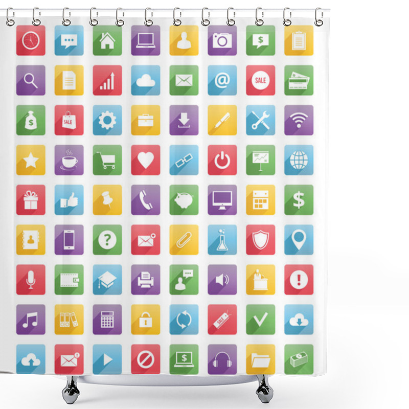 Personality  Universal Web Icons And Mobile Icons Shower Curtains