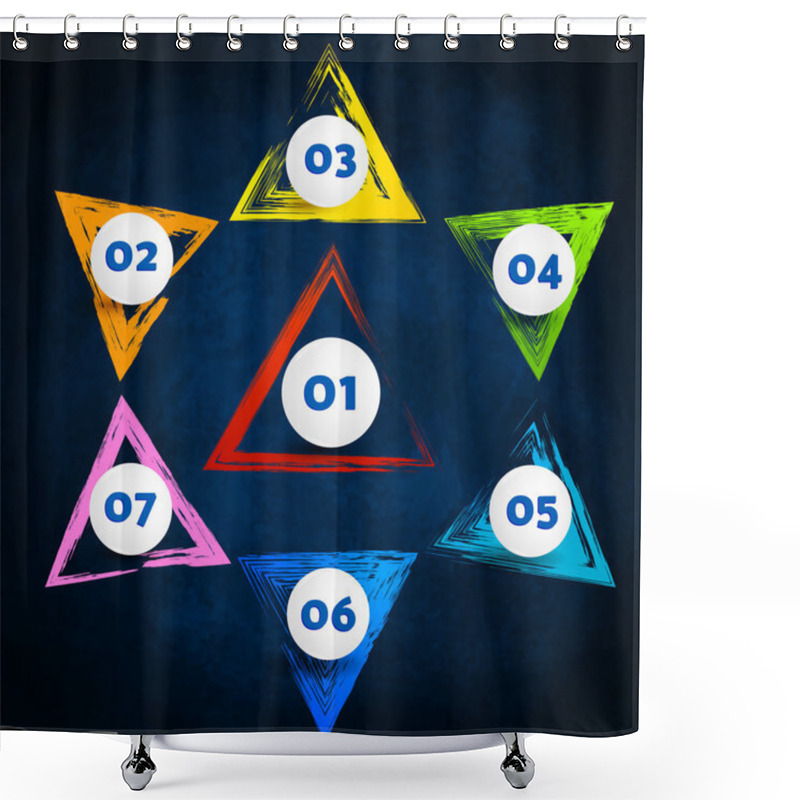 Personality  Vector Set Of Grunge Triangle Brush Strokes Shower Curtains