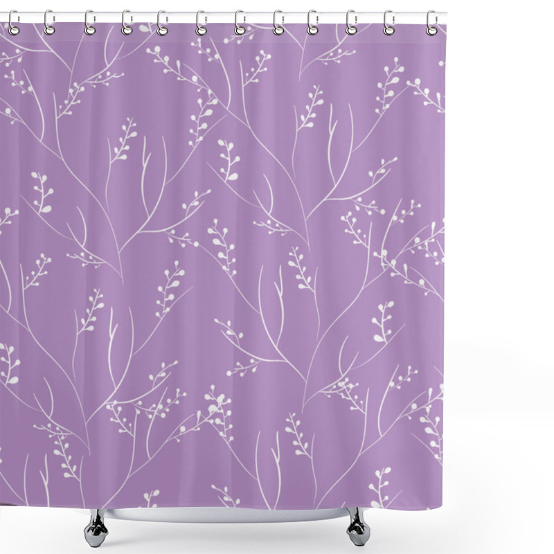 Personality  Hand Drawn Seamless Floral Pattern With Folk Motif Shower Curtains