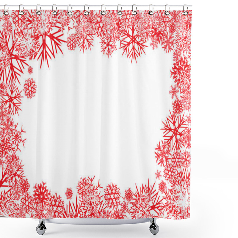 Personality  Red Snowflakes Background Shower Curtains