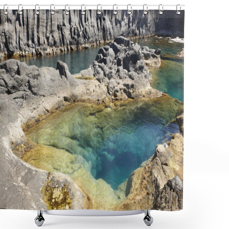 Personality  Azores Basalt Coastline In Sao Jorge. Faja Do Ouvidor. Portugal Shower Curtains