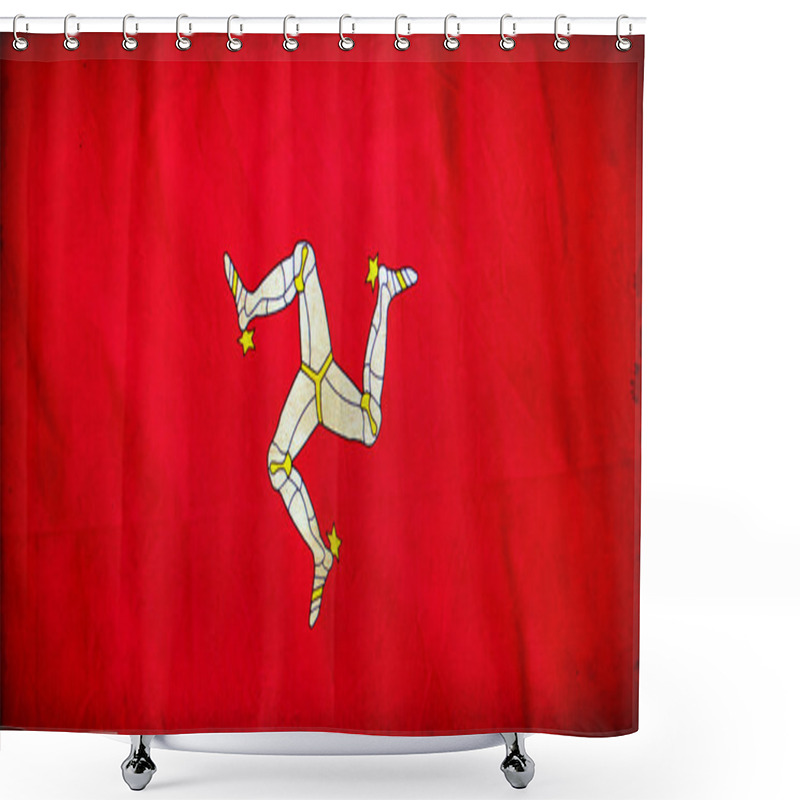 Personality  Isle Of Man Grunge Flag Shower Curtains