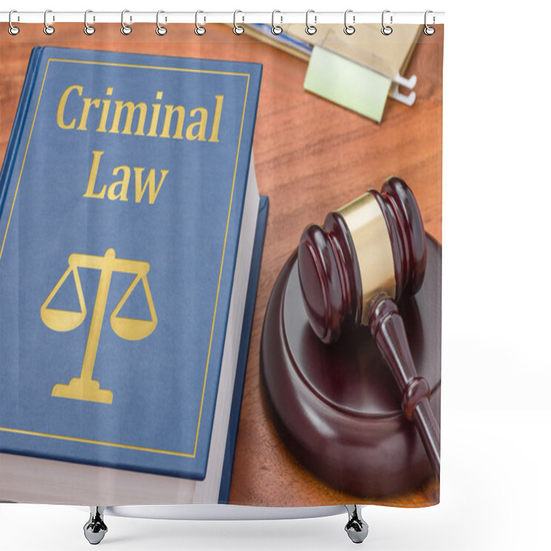 Personality  A Law Book With A Gavel - Criminal Law Shower Curtains